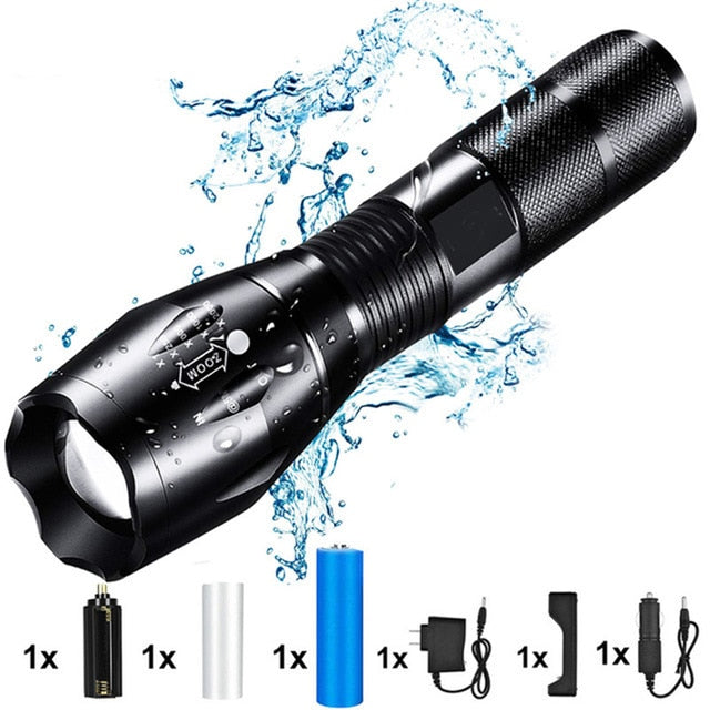 8000LM Powerful Waterproof LED Tactical Flashlight