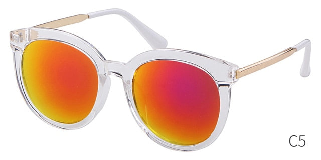 Oversized Round Mirror Sunglasses