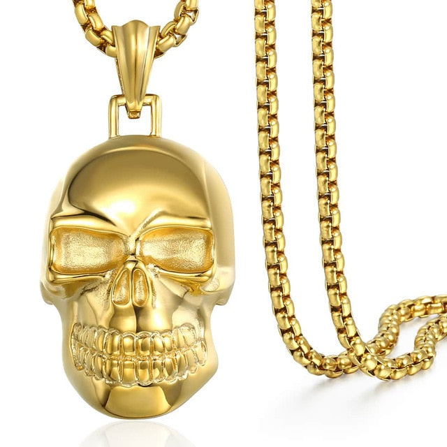 Gothic Big Skull Pendant Necklace