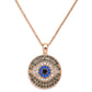 Vintage Rhinestone Evil Eye Pendants Necklaces