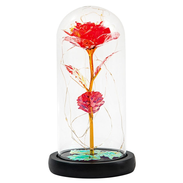 Enchanted Rose Fairy Lights In Glass