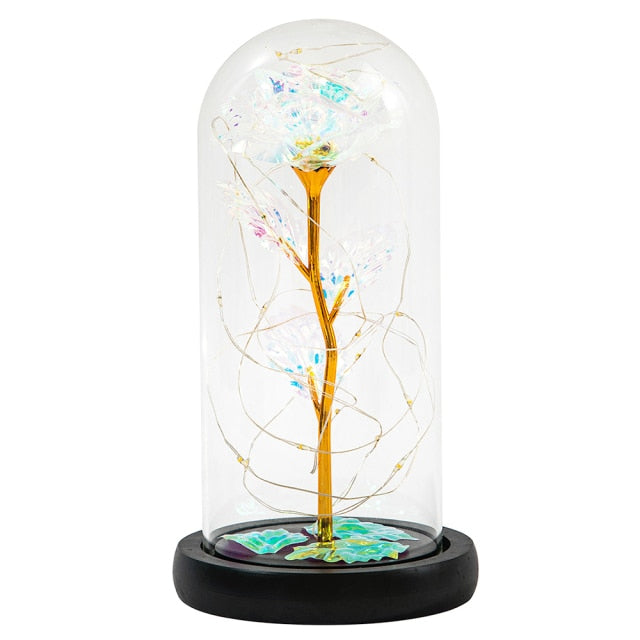 Enchanted Rose Fairy Lights In Glass