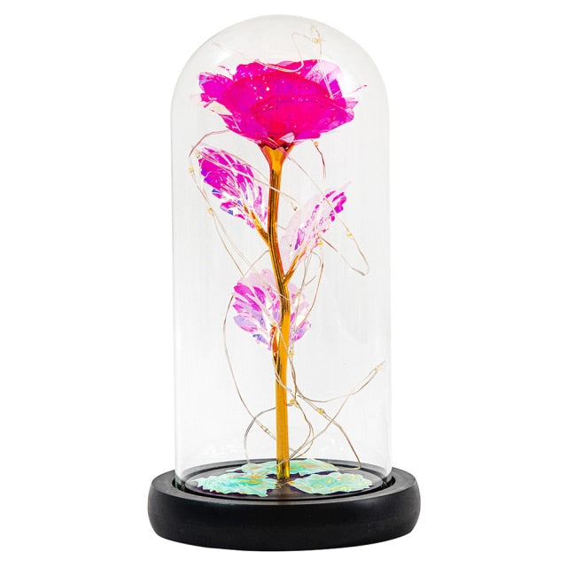 Enchanted Rose Fairy Lights In Glass