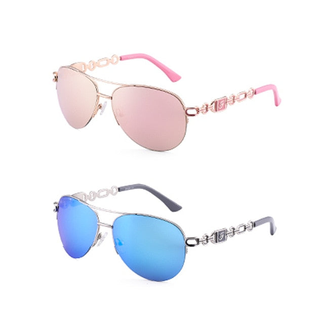 Women's Fashionable Pilot Sunglasses Vintage UV-400 Shades