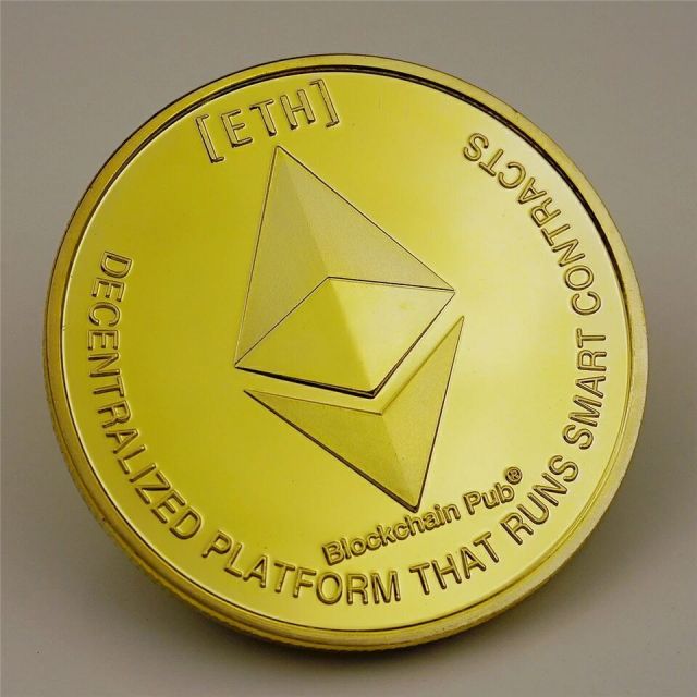 Ethereum Commemorative Coin Gold Plated Collectible