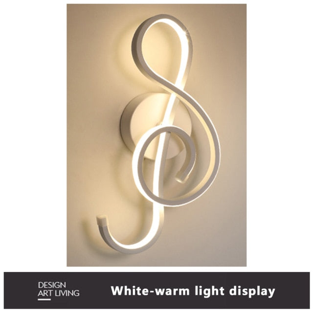 Design Art Musical Note Wall-Mounted Lamp