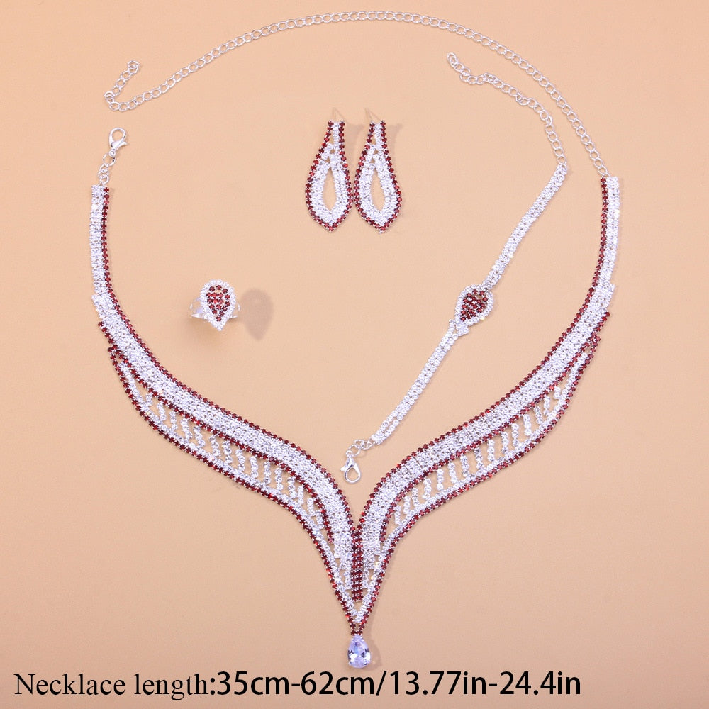 Bridal Jewelry Set - Crystal Water-Drop Dubai Set    Fashion Wedding Accessories