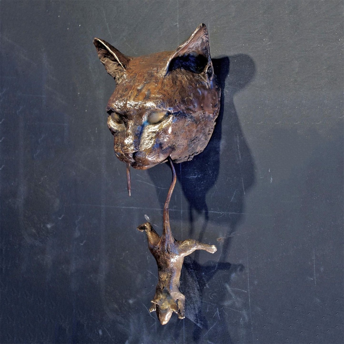 Unique Wall Sculpture Cat And Mouse Decoration