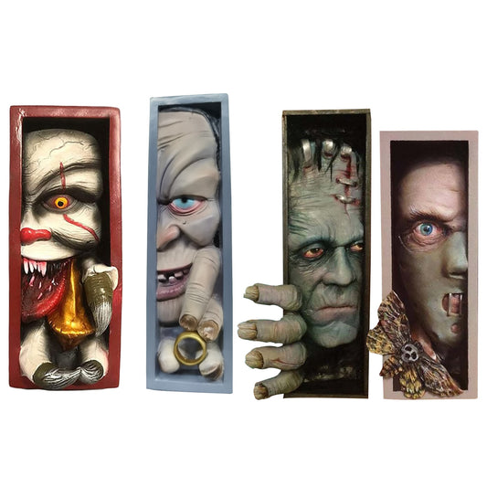 Monster Human Face Resin Bookshelf Bookend