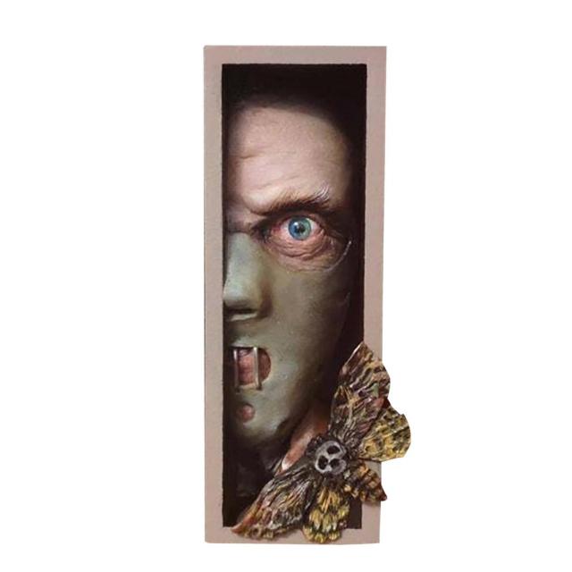 Monster Human Face Resin Bookshelf Bookend