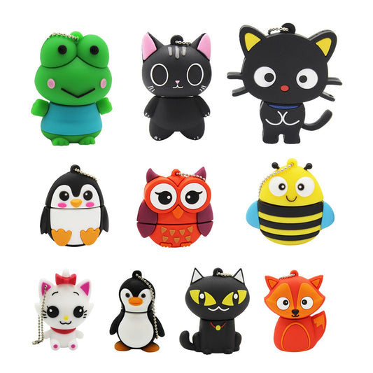 Cute Cartoon Animal USB 2.0 Flash Drives - 4GB, 8GB, 16GB, 32GB or 64GB