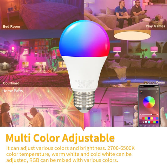 Multi-Color Dimmable Smart Wi-Fi Bulb - 15W LED