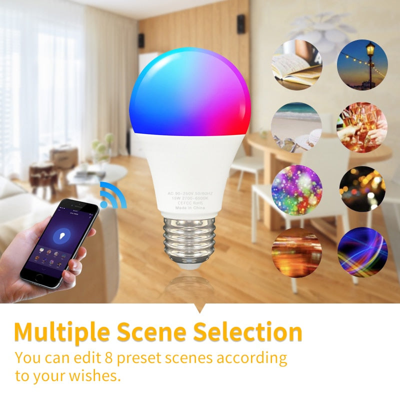 Multi-Color Dimmable Smart Wi-Fi Bulb - 15W LED