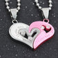 Stainless Steel Black Heart Love Necklace Pendant for Couples